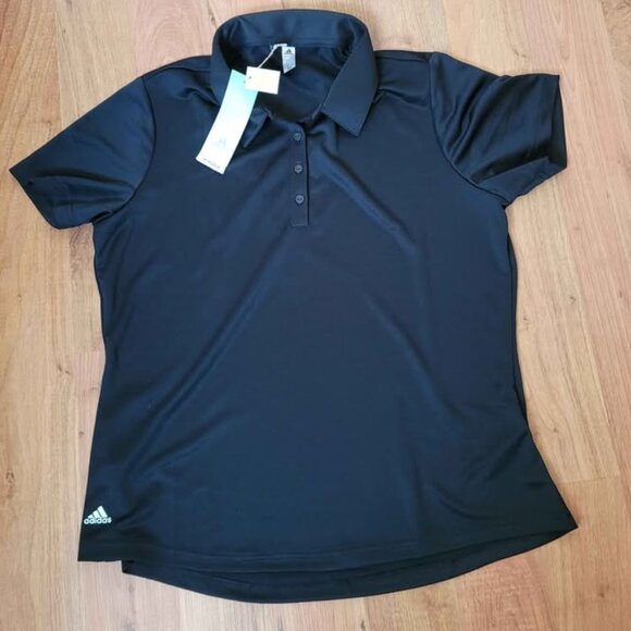 ADIDAS GOLF PERFORMANCE PRIMEGREEN BLACK POLO SHIRT - Picture 1 of 4